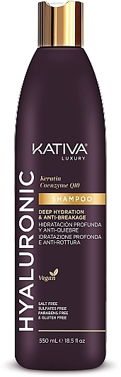 Шампунь для волосся - Kativa Hyaluronic Keratin & Coenzyme Q10 Shampoo — фото N1