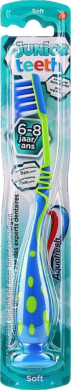 Зубная щетка для детей, салатово-голубая - Aquafresh Junior Teeth Toothbrush — фото N1