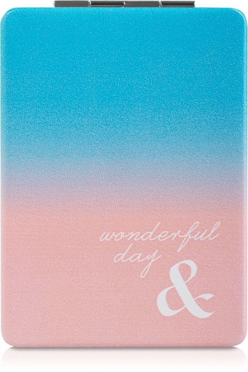 Дзеркало косметичне "Wonderful Day", персиково-блакитне - SPL