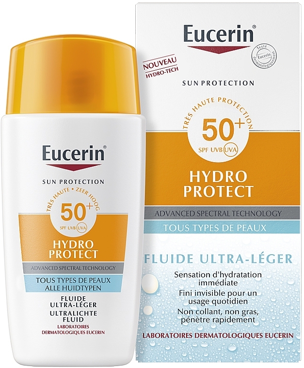 Солнцезащитный флюид - Eucerin Sun Hydro Protect Ultra-Light Fluid SPF50 — фото N1