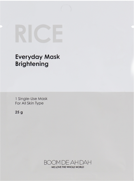 Маска, що вирівнює тон, для обличчя - Boom De Ah Dah Everyday Mask Brightening Rice