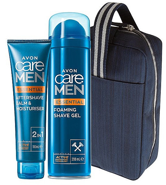 Набор - Avon Care Men Essentials Set (balm/100ml + shave/gel/200ml + bag) — фото N1