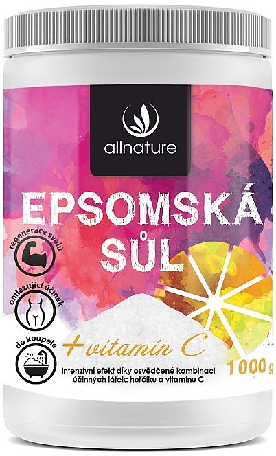 Минеральная соль Эпсома для ванны, с витамином С - Allnature Epsom Salt Vitamin C — фото N1