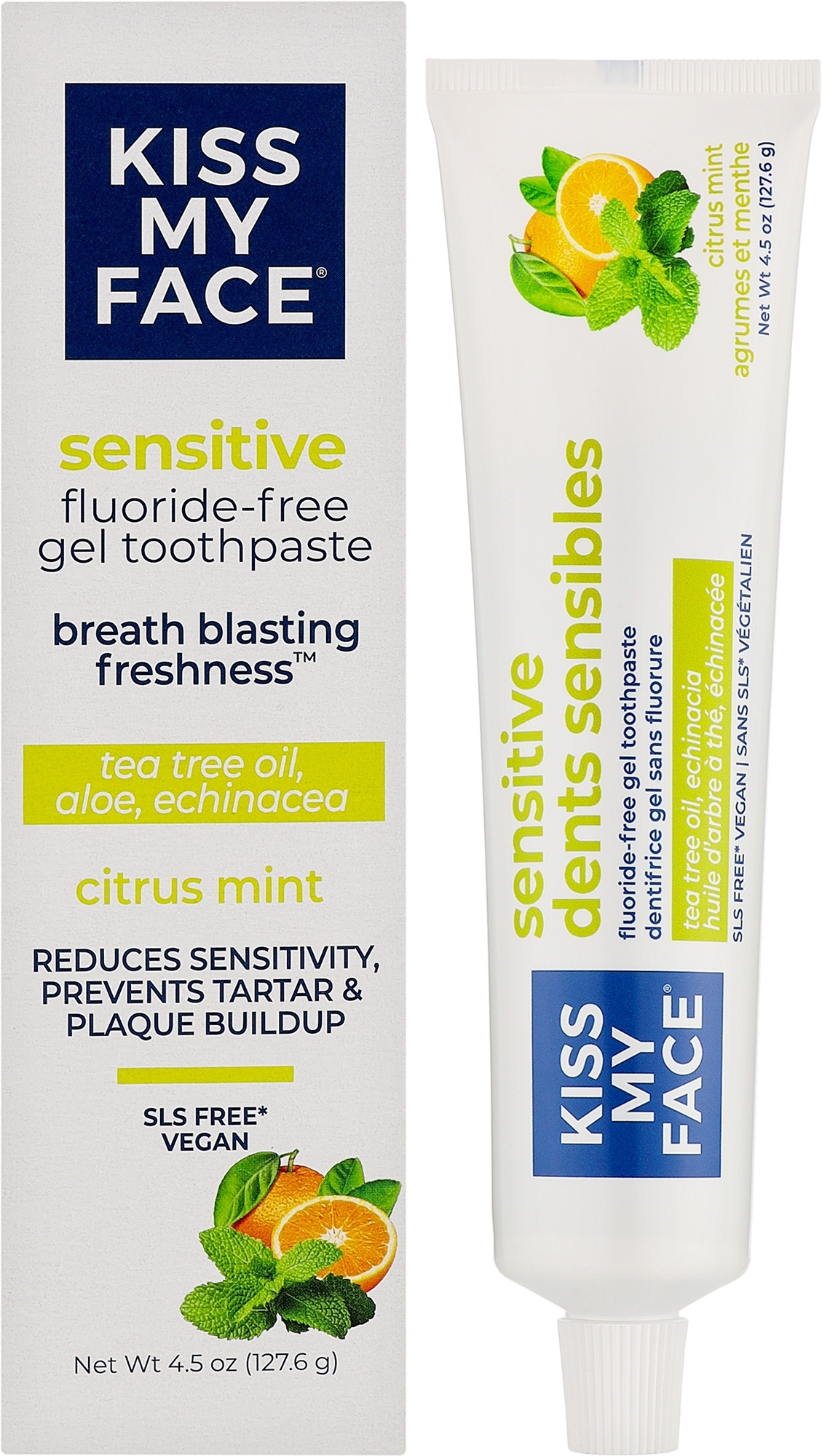 Зубна паста для чутливих ясен і зубів - Kiss My Face Sensitive Toothpaste with Organic Aloe Vera Gel — фото 127.6g