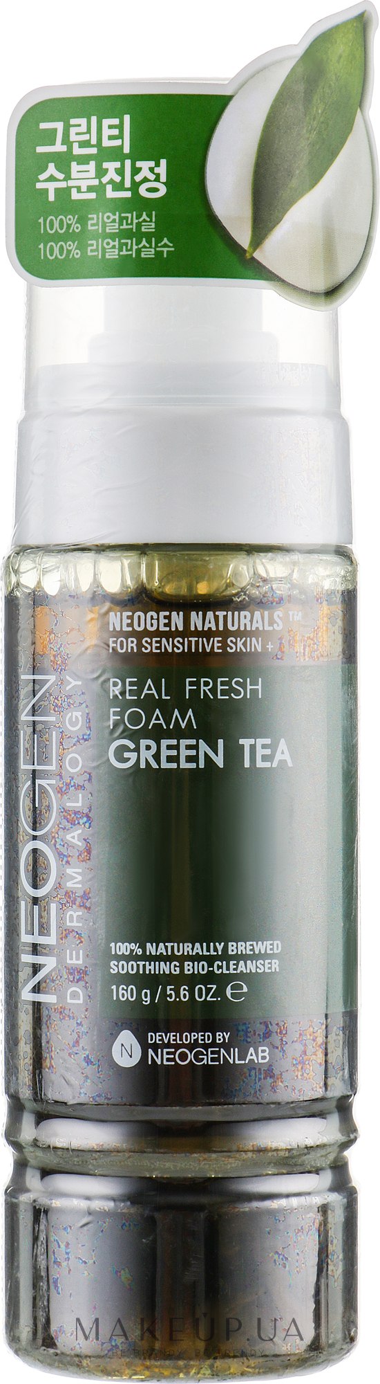 Пінка для вмивання обличчя з листям зеленого чаю - Neogen Dermalogy Real Fresh Foam Green Tea — фото 160g
