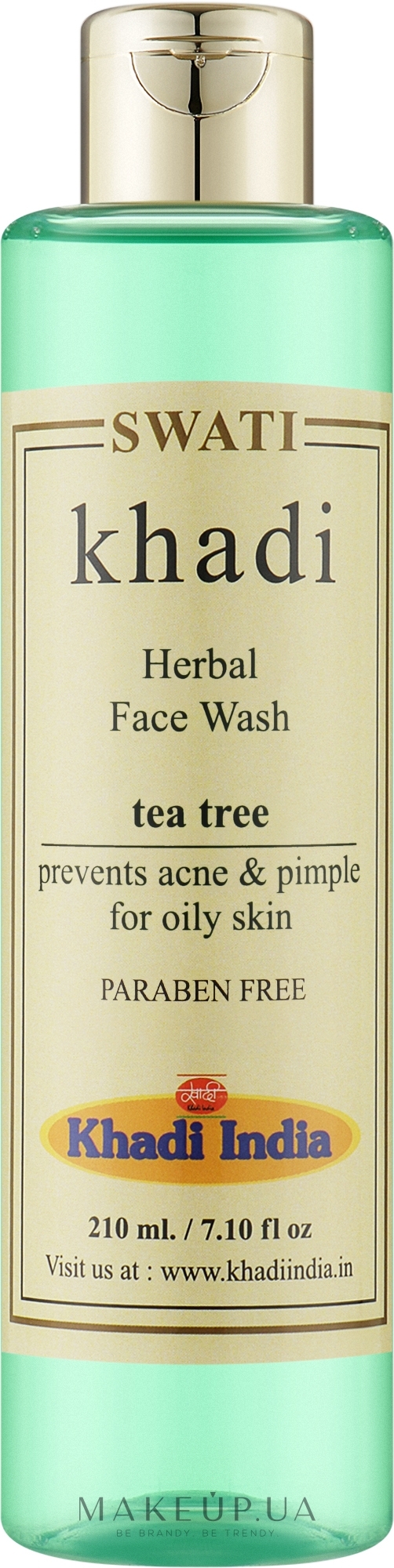 Травяное средство для умывания "Чайное дерево" - Khadi Swati Herbal Facewash Tea Tree — фото 210ml