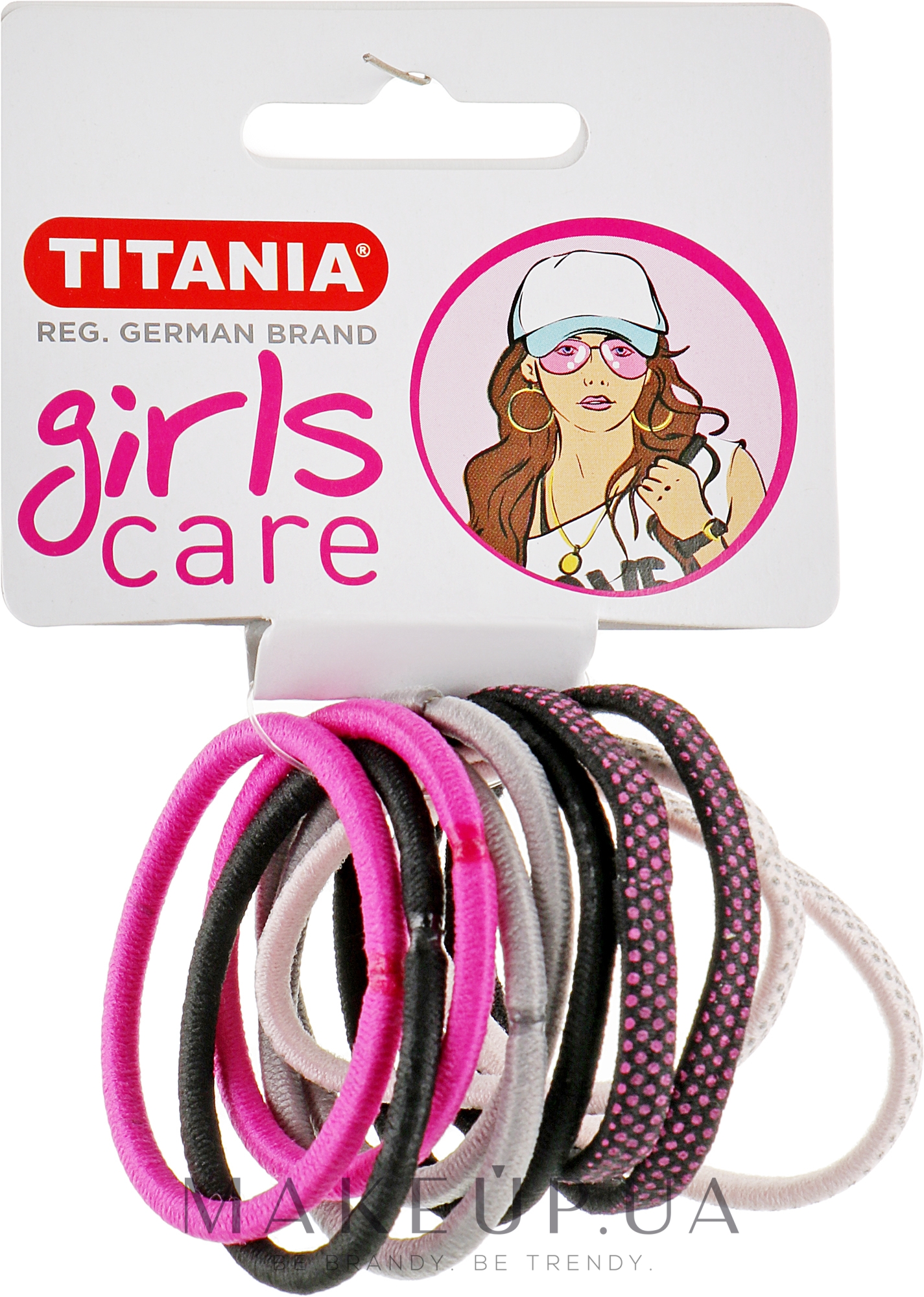 Резинки для волос, 10 шт, разноцветные, 4 см - Titania Girls Care — фото 10шт