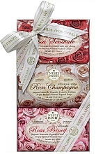 Парфумерія, косметика Набір - Nesti Dante Le Rose Collection Gift Set (soap/3x150g)