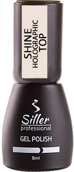 Топ для гель-лаку без липкого шару з блискітками - Siller Professional Top No Wipe Shine Holographic — фото N2