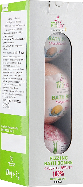 Набір - Biolly Fizzing Bath Bomb (bath/bomb/3x100g) — фото N1