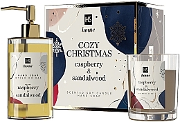 Набор - HiSkin Home Cozy Christmas Raspberry & Sandalwood (h/soap/250ml + candle/150g) — фото N1