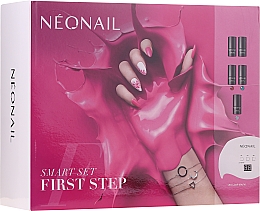 Набор - NeoNail Professional First Step Smart Set (led/lamp + base/3ml + top/3ml + nail/polish/3x3ml + remover/50ml + nail/file + nail/cleaner/50ml) — фото N1