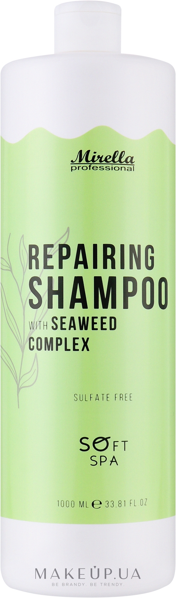 Бессульфатный шампунь с комплексом морских водорослей для восстановления волос - Mirella Professional Soft SPA Repairing Shampoo — фото 1000ml