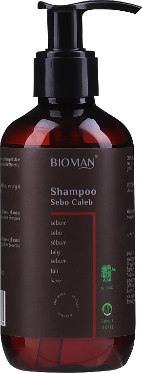 Шампунь, який регулює секрецію шкірного сала - BioMAN Caleb Sebum Regulating Shampoo (з помпою) — фото N1