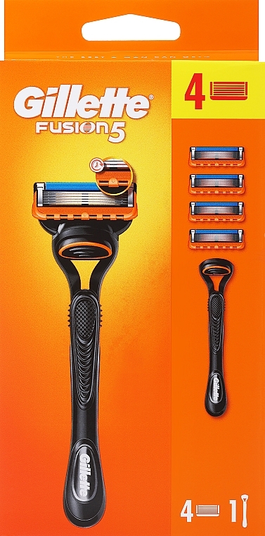 Бритва с 4 сменными картриджами, черная - Gillette Fusion5 Razor For Men