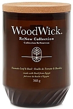 Ароматическая свеча в стакане - Woodwick ReNew Collection Tomato Leaf & Basil Jar Candle — фото N1