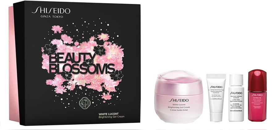 Набор - Shiseido White Lucent Beauty Blossoms Holiday Kit (f/cr/50ml + f/foam/5ml + f/softner/7ml + conc/10ml) — фото N2