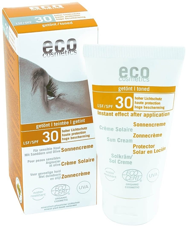 Водостойкий солнцезащитный крем SPF 30 с эффектом загара - Eco Cosmetics Sonne SLF 30 Getoent — фото N2