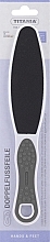 Тертка педикюрна двостороння з ручкою, сіра - Titania — фото N1