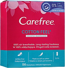 Гігієнічні щоденні прокладки, 56шт - Carefree Cotton Unscented Pantyliners — фото N1