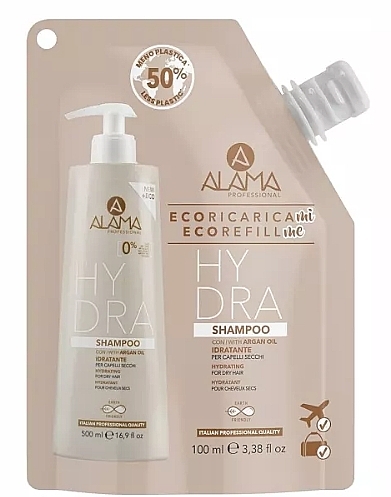 Увлажняющий шампунь для сухих волос с аргановым маслом - Alama Hydra Shampoo Travel Size — фото N1