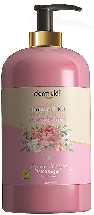Гель-мило для рук - Dermokil Rose Water Miraculous Clay Gel Soap — фото N1