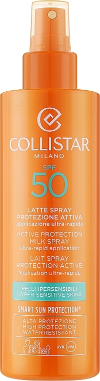 Сонцезахисний спрей SPF50 - Collistar Sun Care Active Protection Milk Spray Ultra-Rapid Application SPF50 — фото N1