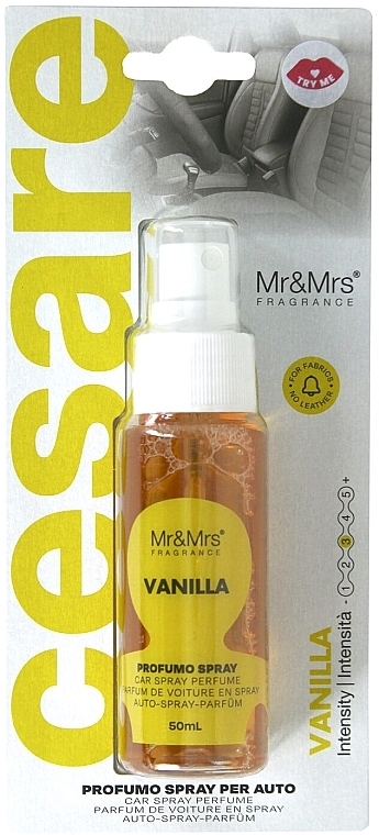 Mr&Mrs Fragrance Cesare Spray Vanilla - Ароматический спрей для автомобиля — фото N2