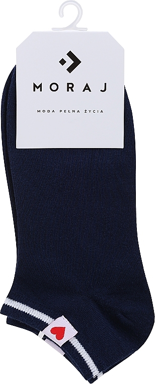 Жіночі шкарпетки із серцем, сині - Moraj — фото N1