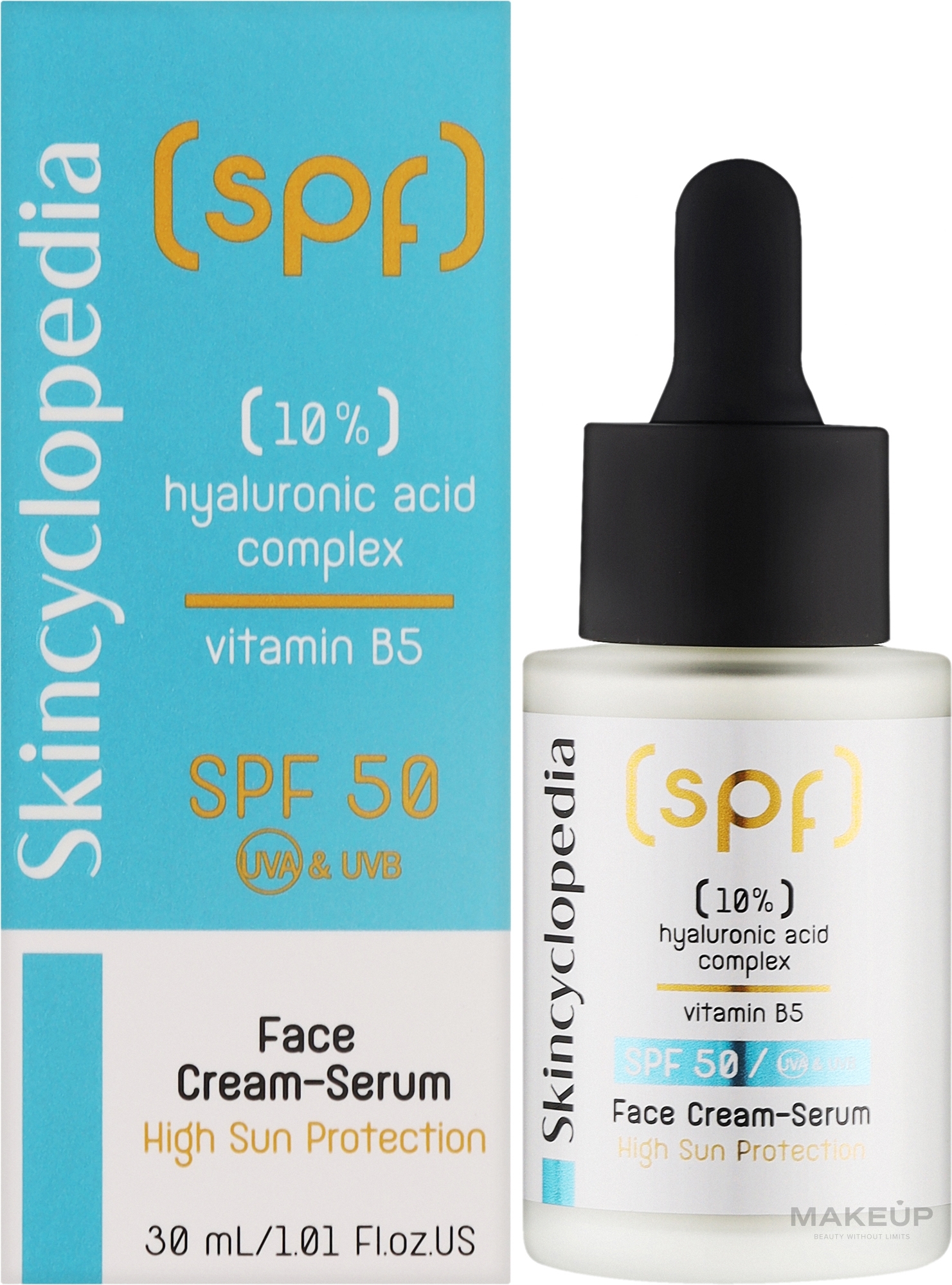 Зволожувальний крем-сироватка для обличчя - Skincyclopedia Face Cream Serum SPF50 — фото 30ml