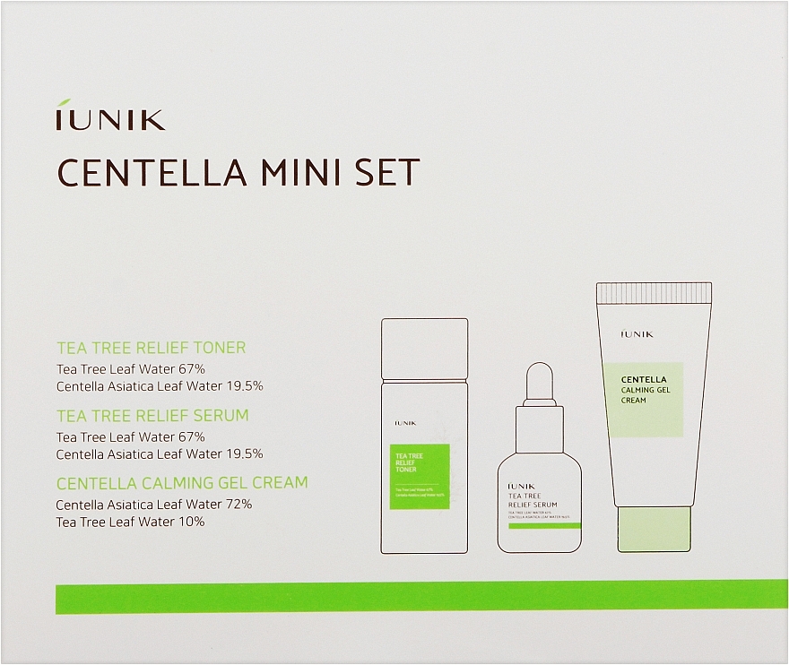 Набор миниатюр - iUNIK Centella Mini Set (toner/25 ml + ser/15ml + cr/15ml — фото N1