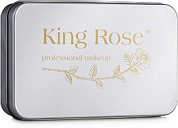 Набор кистей для макияжа в косметичке, 12 шт, в металлическом пенале - King Rose — фото N3