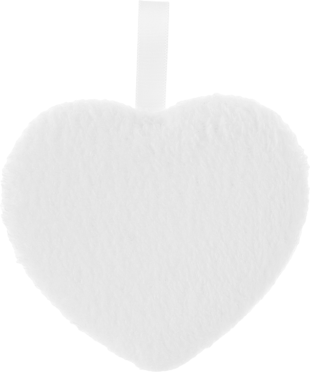 Хлопковый спонж для умывания "Сердечко" PF-28, белый - Puffic Fashion — фото N1