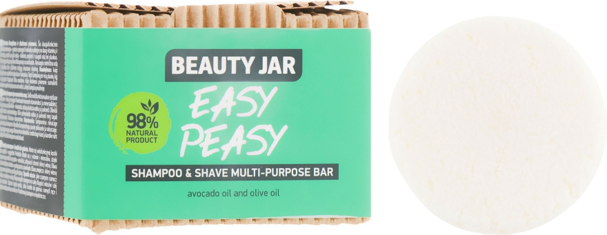 Мило для волосся і гоління - Beauty Jar Easy Peasy Shampoo & Shave Multi-Purpose Bar — фото N1