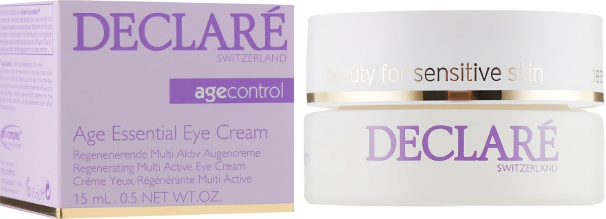 Антивіковий крем для шкіри навколо очей на основі екстракту півонії  - Declare Age Control Age Essential Eye Cream