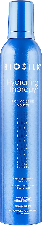 Мусс для укладки волос "Увлажняющая терапия" - BioSilk Hydrating Therapy Rich Moisture Mousse — фото N1