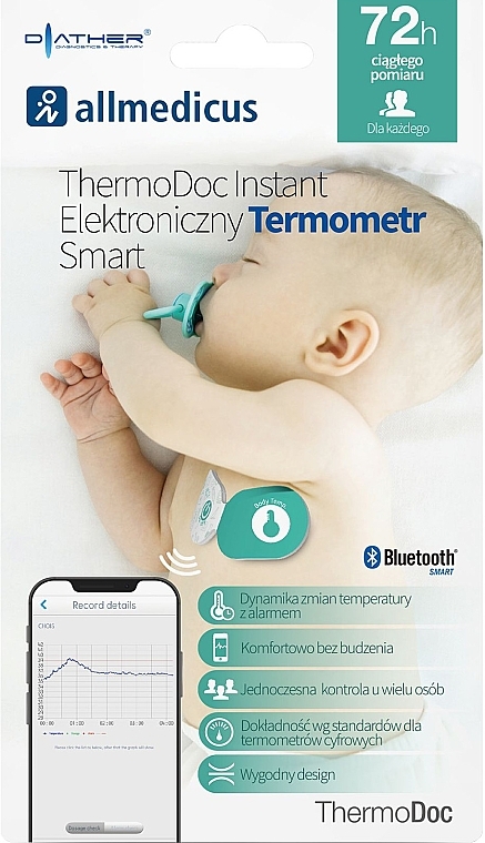 Електронний смарт-термометр - Diather Diagnostics & Therapy ThermoDoc Instant Electronic Smart — фото N1