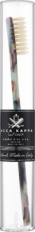 Зубная щетка - Acca Kappa Soft Pure White Bristle Toothbrush Havana & Green — фото N1