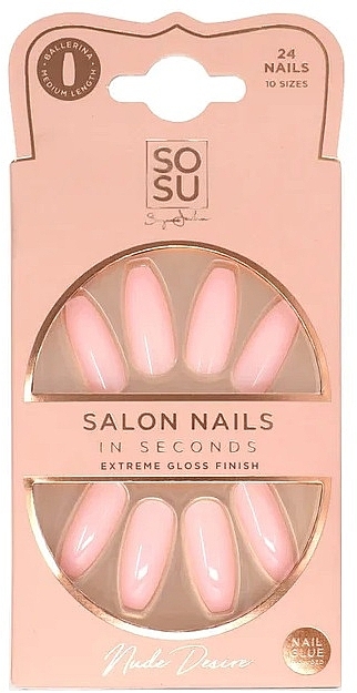 Набір накладних нігтів - Sosu by SJ Salon Nails In Seconds Nude Desire — фото N1