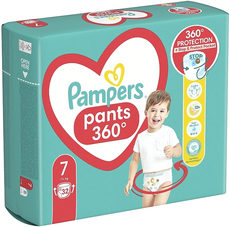 Підгузки-трусики Pants Розмір 7 (17 кг), 32 шт. - Pampers — фото N3