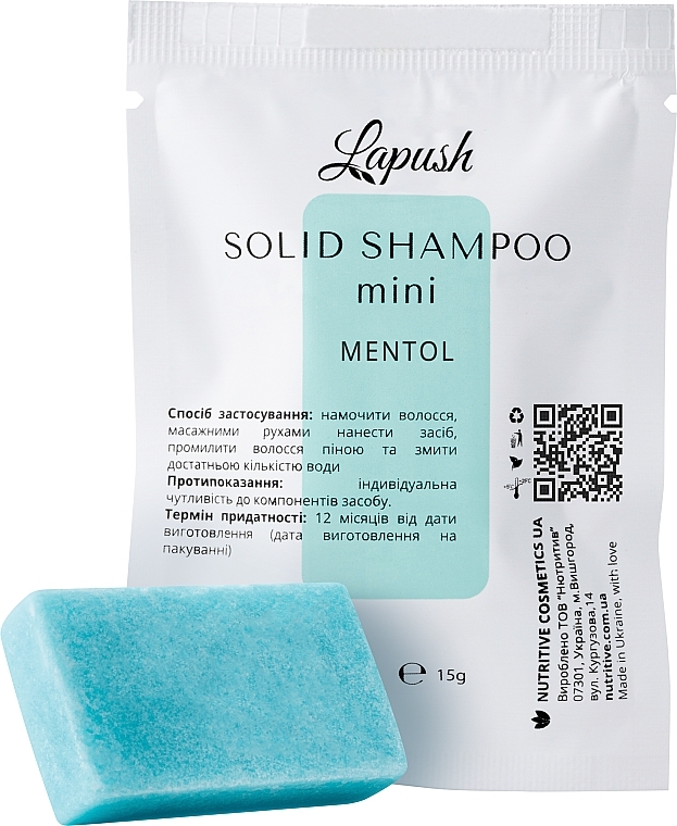 Шампунь твердый "Mentol" - Lapush Solid Shampoo Mini