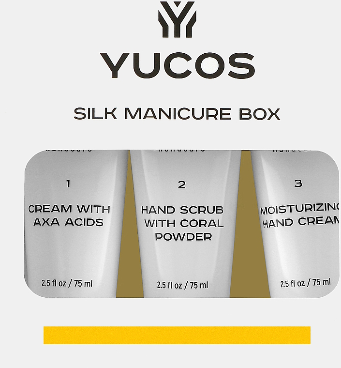 Набір - Yucos Silk Manicure (cr/hand/75ml + scrub/hand/75ml + cr/75ml) — фото N2