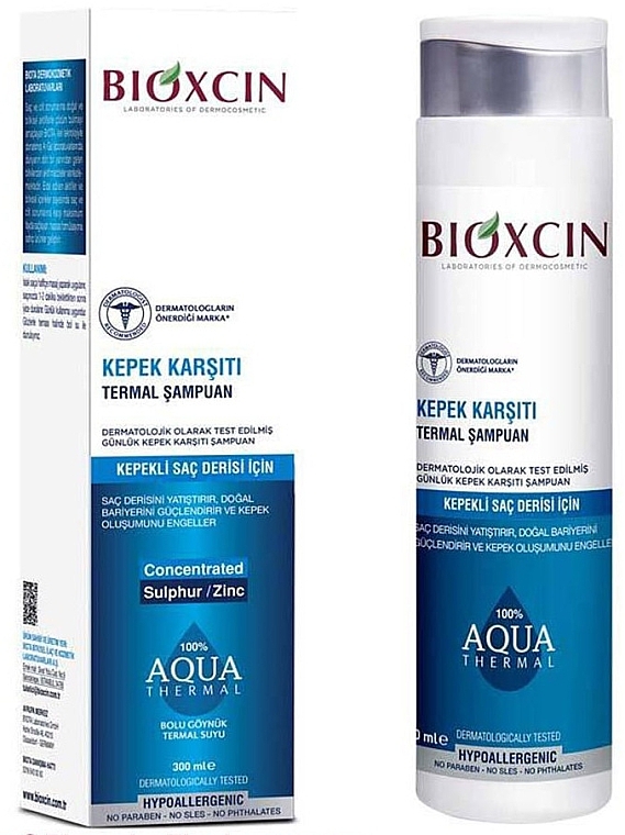 Термальний інтенсивний шампунь проти лупи - Bioxcin Aqua Thermal DS Shampoo — фото N1