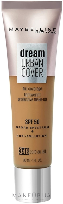 Тональний крем - Maybelline Dream Urban Cover — фото 348 - Cafe Au Lait