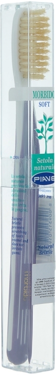Зубная щетка с натуральной щетиной, мягкая, сиреневая - Piave 