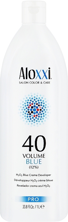 Крем-окислювач для волосся, 12% - Aloxxi 40 Volume Blue Creme Developer — фото N1