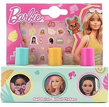 Парфумерія, косметика Набір - Kokomo Barbie Nail Varnish & Stickers Set (n/polish/10mlx3 + n/sticker/1pcs)