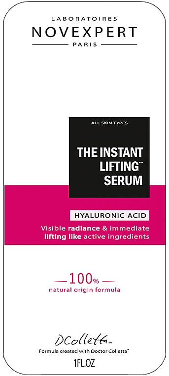 Сироватка миттєвий ліфтинг для обличчя - Novexpert Hyaluronic Acid The Instant Lifting Serum — фото N3
