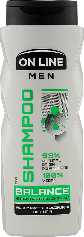 Шампунь для жирных волос - On Line Men Balance Shampoo — фото N1