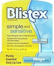 Бальзам для губ усиленного увлажнения - Blistex Simple and Sensitive — фото N1